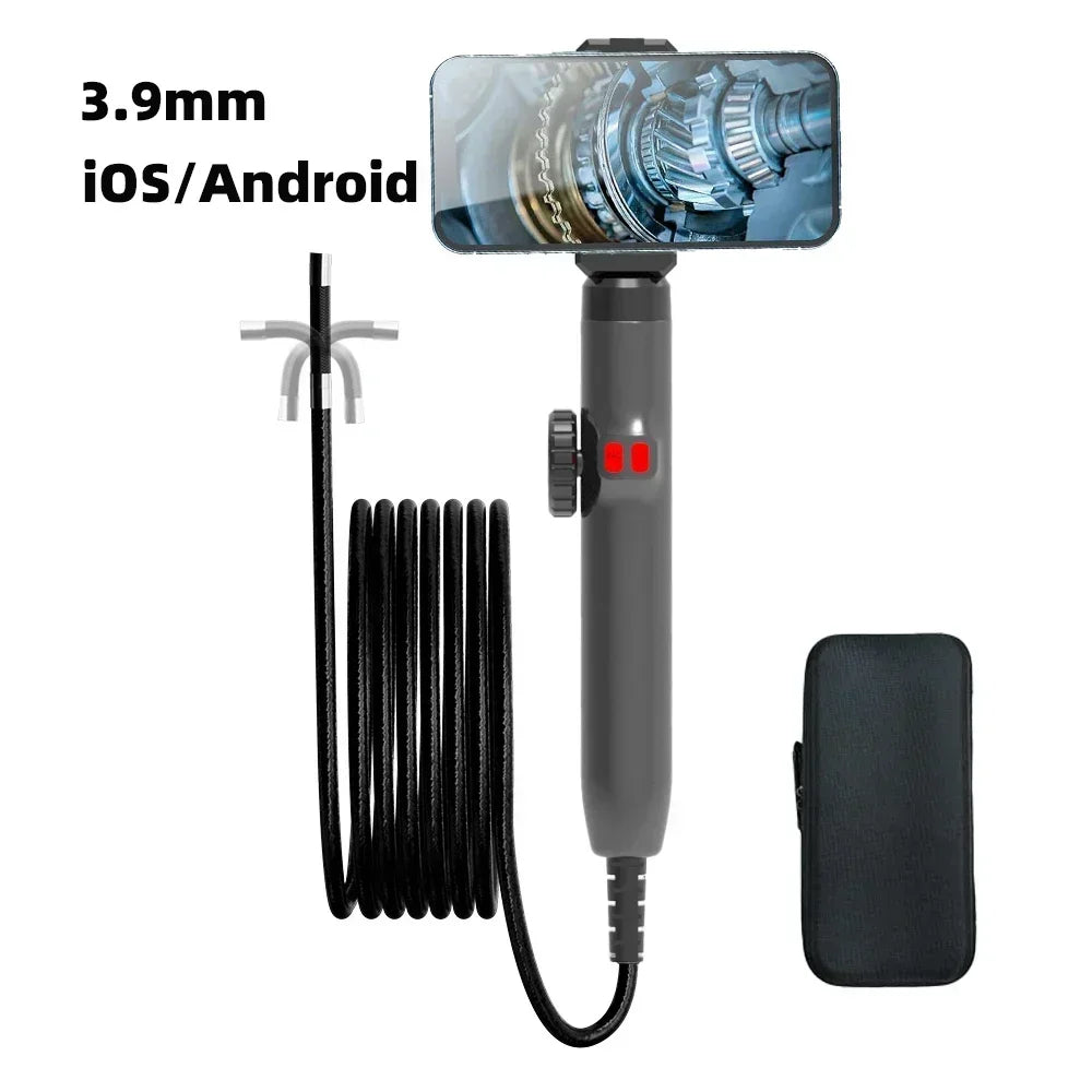 360° Articulating Borescope Camera - LED Endoscope Inspection Tool for Android & iOS Phones