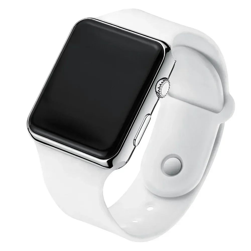 Digital LED Sport Watch – Square Electronic Wristwatch for Men & Women, Casual Silicone Fashion Watch