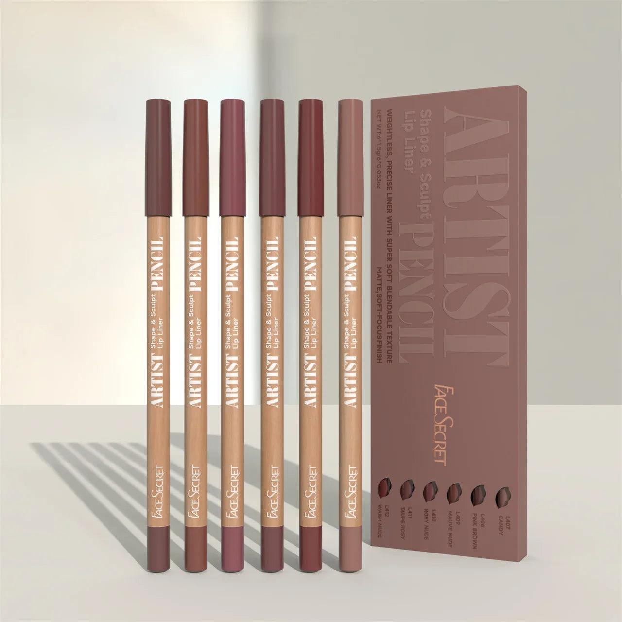 Face Secret Artist Shape Sculpt Lip Liner Set – Weightless, Precise, Super Soft & Blendable Matte Texture