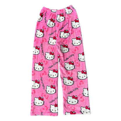 Y2K Hello Kitty Sanrio Pajama Pants – Women’s Anime Cartoon Sleepwear, Cozy Couple Home Trousers