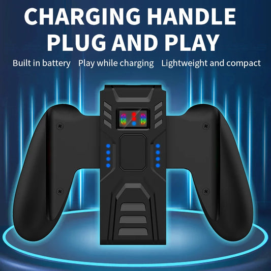 ABS Comfort Charging Grip for Switch Controllers – Portable JOY-02 Dock with USB-C Cable & Battery Indicators