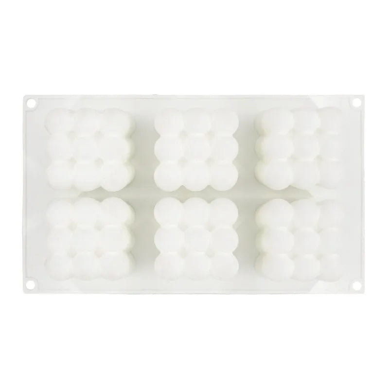 6 Cavity Large Bubble Silicone Mold – Candle, Mousse Cake, Chocolate, & Aromatherapy Soap Making Supplies for Home Decor