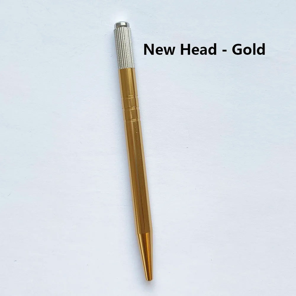 10pcs Permanent Makeup Eyebrow Tattoo Pens — Manual Tebori Microblading Stainless Steel Lock-Pin Tools