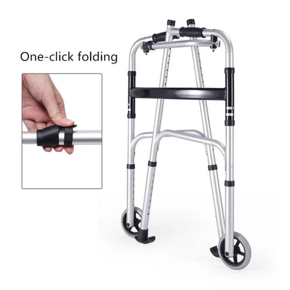 Elderly Rehabilitation Walker – Underarm Crutch Walking Stick Rollator with Aluminum Alloy Standing Frame for Disabled Mobility Support