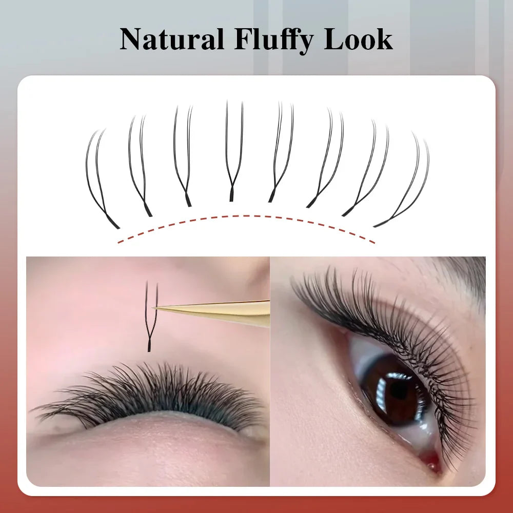 NAGARAKU U-Shape YY 2D UU Mink Eyelash Extensions — Natural Soft Premium Brazilian Cilios Lashes