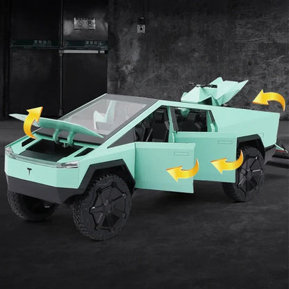 1:24 Alloy Diecast Mini Pickup Truck Model – Tesla Cybertruck Metal Toy for Boys, Kids’ Birthday & Collectible Gift