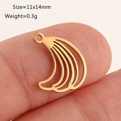 5pcs Stainless Steel Fruit Charms – Strawberry, Cherry, Pineapple & Watermelon Pendants for DIY Bracelets & Necklace Jewelry Making