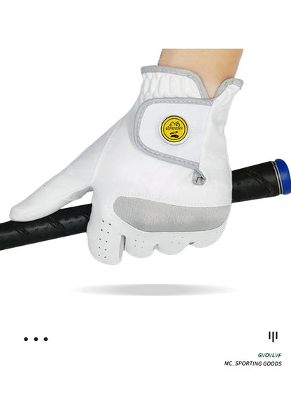 Men's Golf Glove - Breathable Micro Soft Fabric, Comfortable Fit with Magnetic Marker & Replaceable Design for Golfers