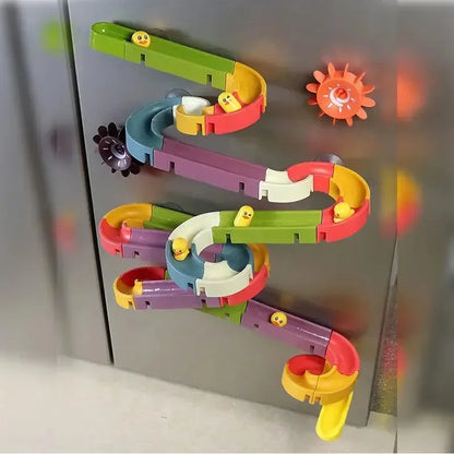 Baby DIY Bath Track Toy Set - Suction Cup Slide Assembly Duck Water Toys for Bathtub Shower Fun