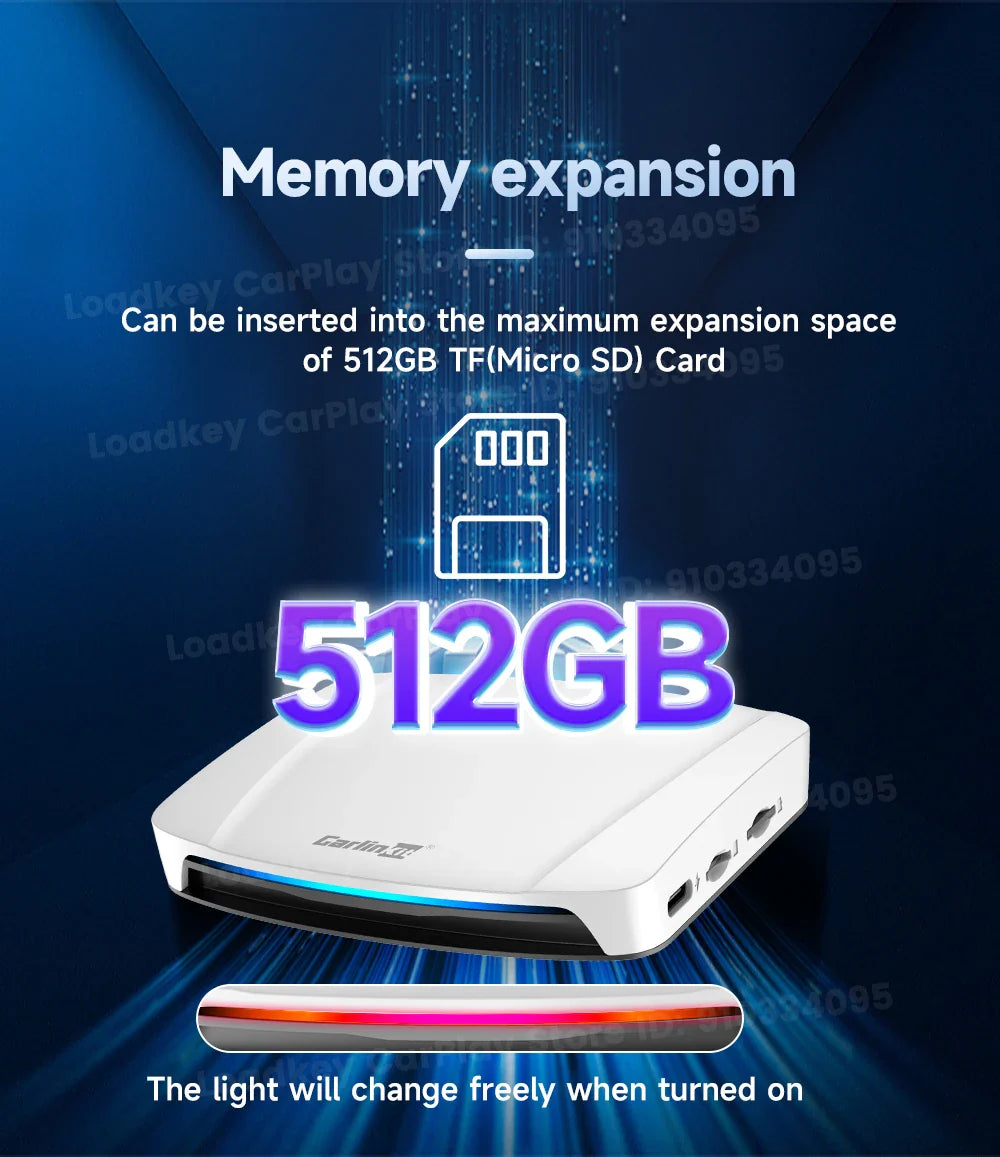 8+128GB Carlinkit TV Box — Android 13 Wireless CarPlay & Android Auto Adapter, 8-Core Qualcomm, HDMI
