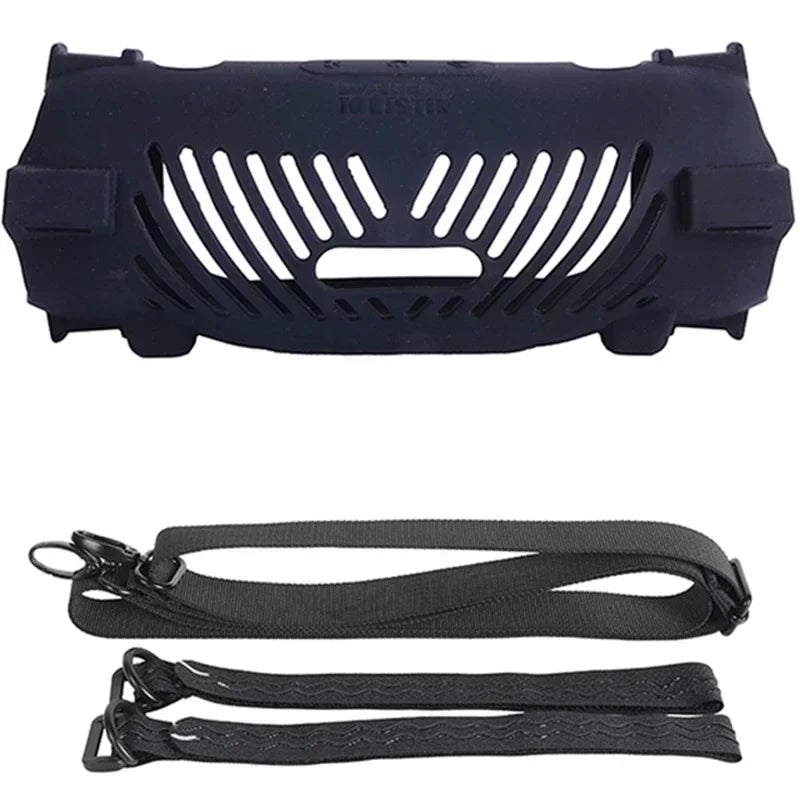 Silicone Case for JBL Charge 6 - Soft Protective Cover with Strap & Carabiner