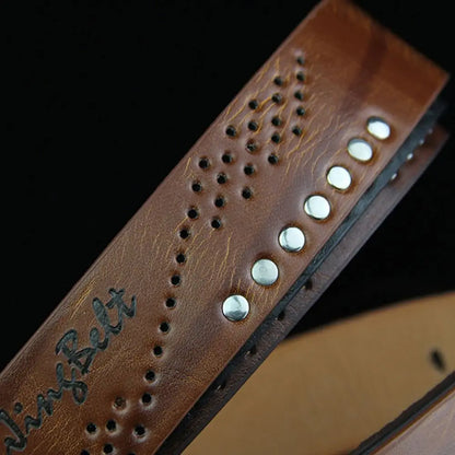 Genuine Leather Men's Belt – Luxury Classic Buckle, High-Quality Alloy Vintage Business & Cowboy Waistband