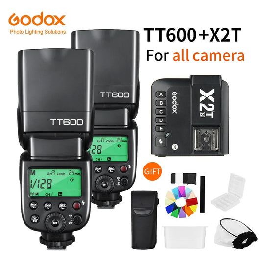 Godox TT600 2.4G Wireless TTL Speedlite + X2T Trigger — Compatible with Canon, Nikon, Sony, Fuji, Olympus