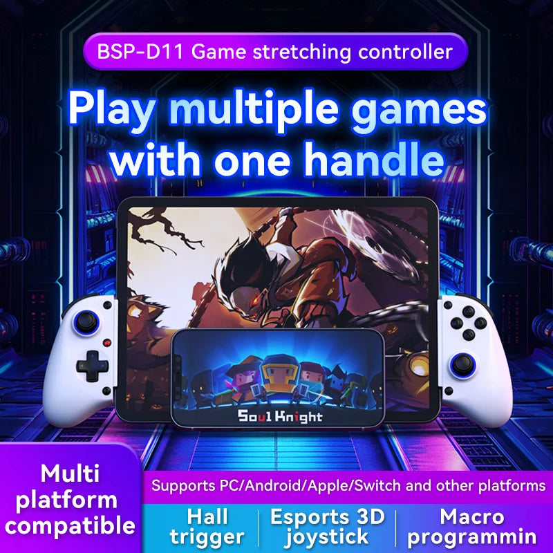 BSP-D11 Stretching Wireless Game Controller – Compatible with SWITCH, Android, iOS, PS3, PS4, XBOX, and Tablet for Gamepad Streaming