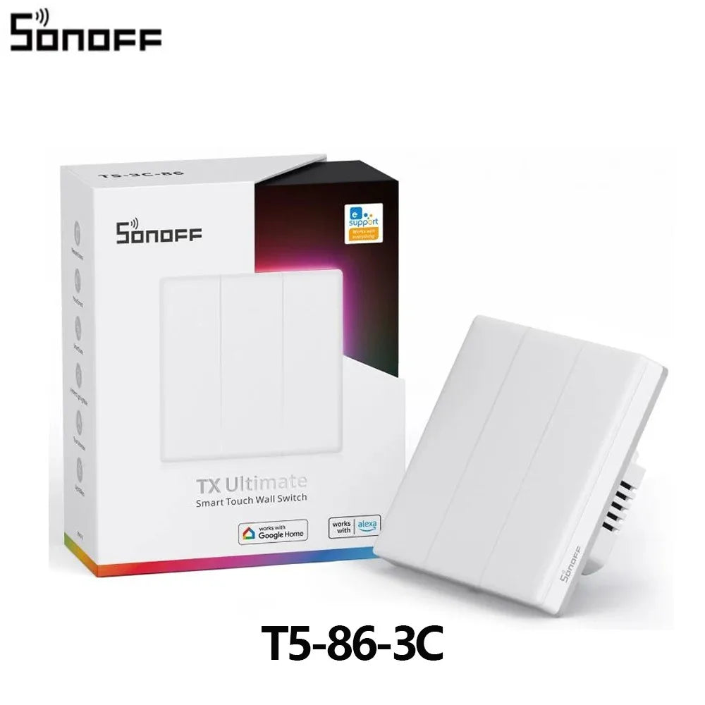 SONOFF TX Ultimate Smart Wall Switch - Full Touch LED Light Switch with Alexa & SmartThings Support
