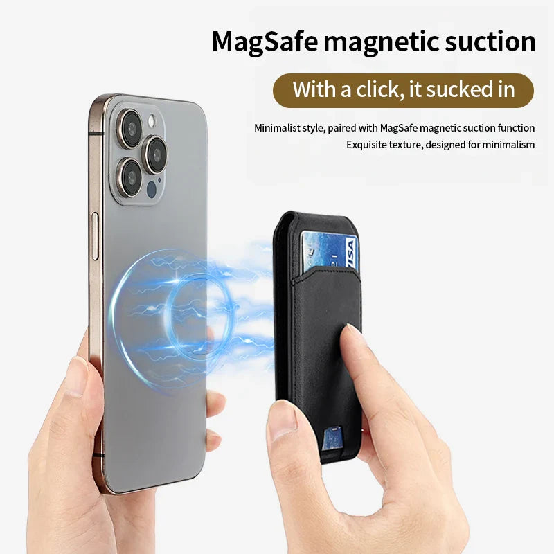 Luxury MagSafe Leather Wallet Case – Magnetic Card Holder for iPhone 16, 15, 14, 13, 12 Pro Max