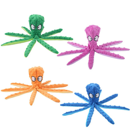Interactive Plush Octopus Chew Toy – Voice Puzzle Toy for Cats & Dogs, Bite-Resistant & Teeth Cleaning Pet Toy