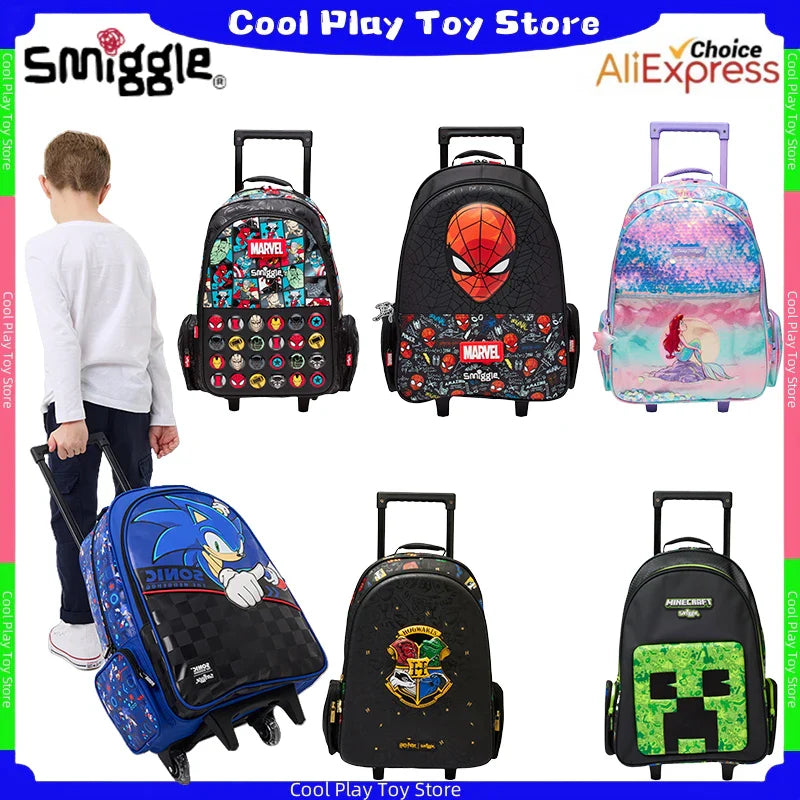 Genuine Australia Smiggle Trolley Backpack — Children’s School Bag & Travel Luggage Anime Backpack Gift