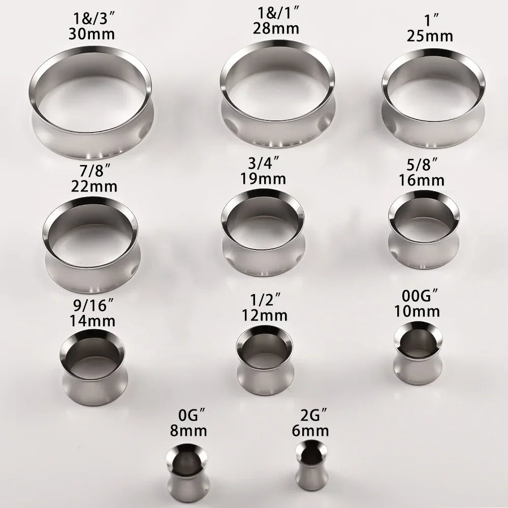Doearko Stainless Steel Ear Gauges Round Tunnels Plugs Body Jewelry Expander for Women