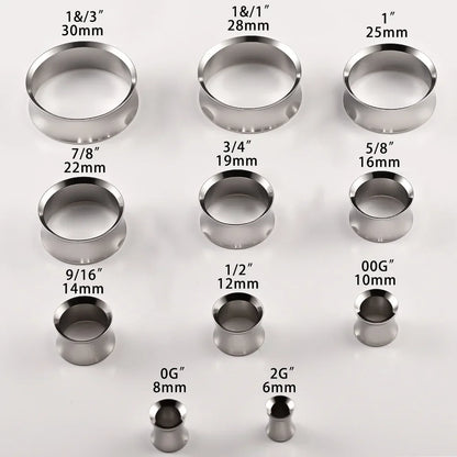 Doearko Stainless Steel Ear Gauges Round Tunnels Plugs Body Jewelry Expander for Women