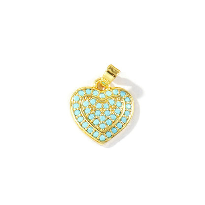 Blue Cubic Zirconia Ocean Charm Pendant Set – 18K Gold Plated Starfish, Mermaid & Conch DIY Necklace Jewelry