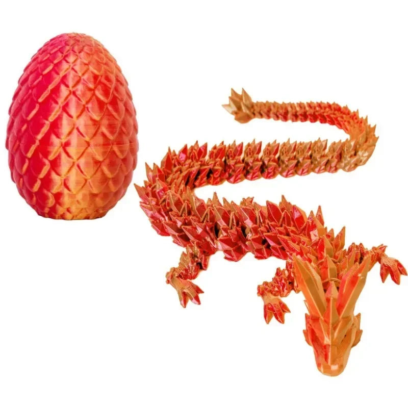 1/2PCS 3D Printed Dragon Egg with Full Articulated Movable Dragon Model — Rotatable Desktop Ornament & Kids Toy