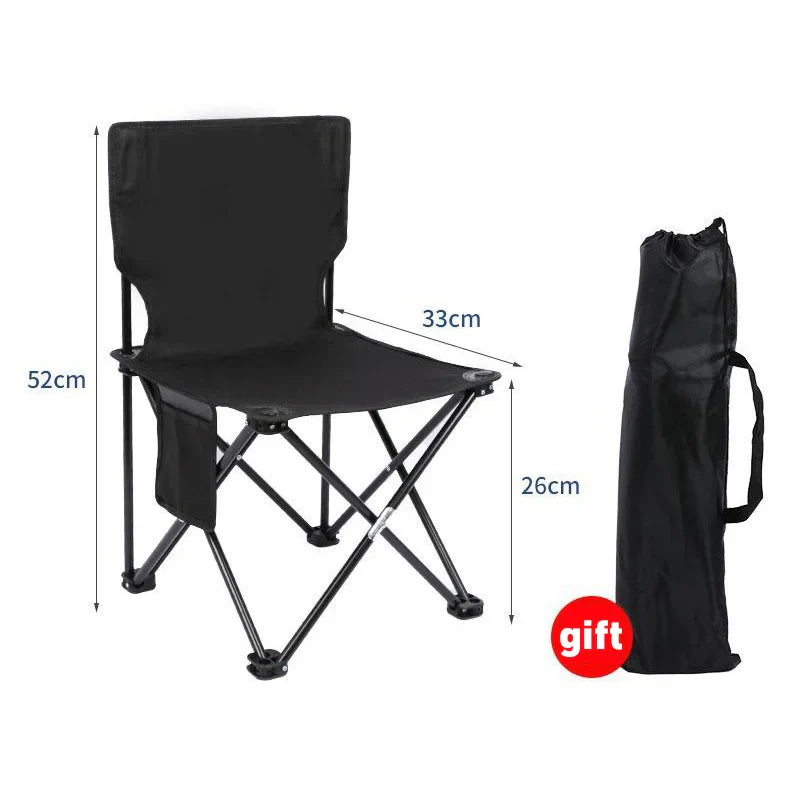 Outdoor Folding Chairs – Metal Camping & Fishing Chairs, Portable Hiking, Picnic, Beach, and Moon Sketching Stools for Tourists