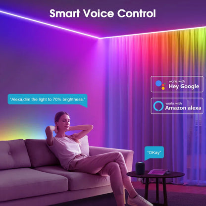 Smart TUYA WS2811 RGB Dreamcolor COB LED Strip – Music & Voice Control, Alexa & Google Home Compatible