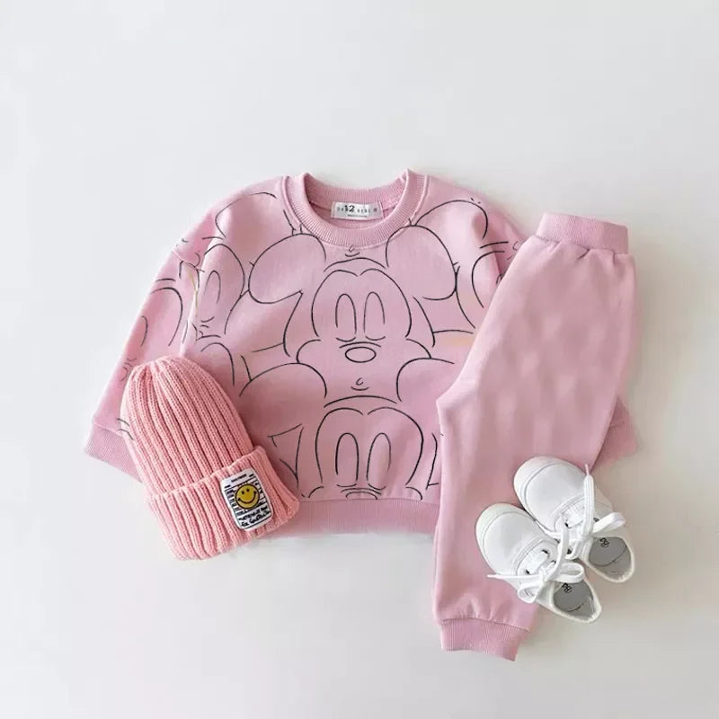 Designer Cartoon Tracksuit – Baby Boy & Girl Summer T-shirt & Shorts Set, Casual Solid Color Outfit