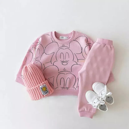 Designer Cartoon Tracksuit – Baby Boy & Girl Summer T-shirt & Shorts Set, Casual Solid Color Outfit
