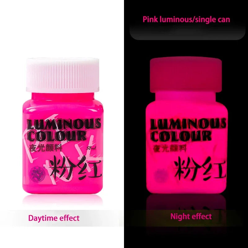 58ML Fluorescent Acrylic Luminous Pigment - Glow-in-the-Dark Paint for DIY, Festival, Party & Wall Decoration