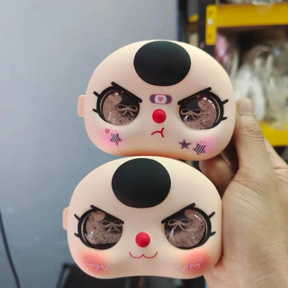 In-Stock 400% Baby Three Vinyl Faces — High-Quality Handmade Angry Expression Replacement Accessory for Dolls