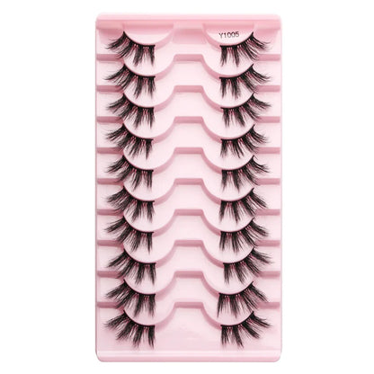 SHIDISHANGPIN 5/10 Pairs Cat Eye False Lashes – 3D Mink Half Lashes, Eyelash Extensions for Natural Makeup, Faux Cils Maquiagem