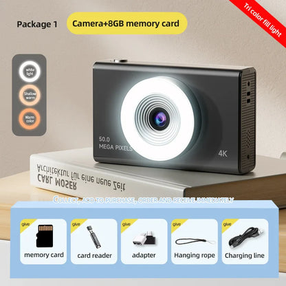 Xiaomi 4K Digital Camera – 50MP Autofocus Portable Retro Camera, CCD Travel & Student Camera