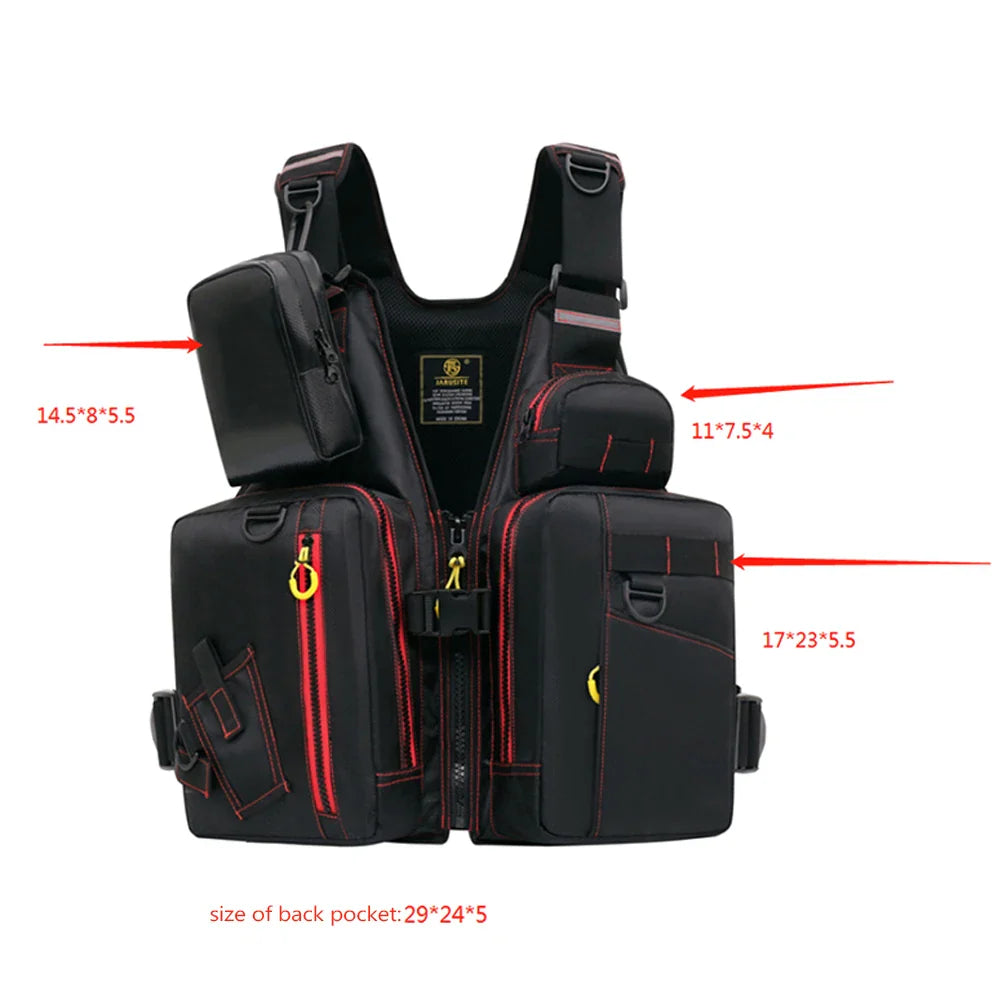 Multi-Functional Life Jacket Vest for Outdoor Fishing – Safety Vest with Storage Pockets & Buoyant Materials