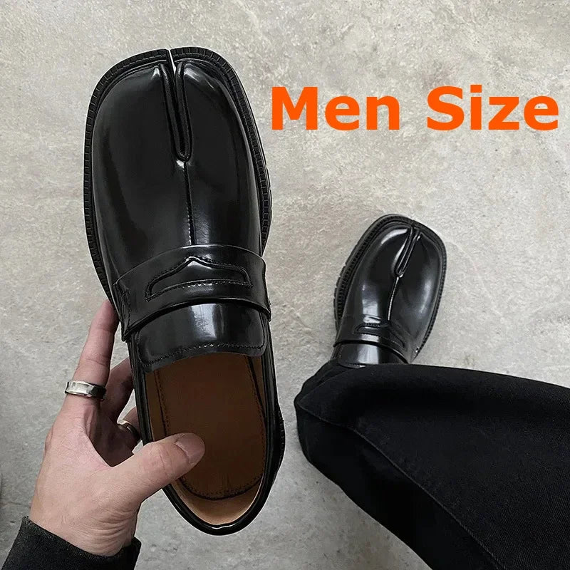 CHMURY Tabi Loafers — Men & Women Split Toe Casual Shoes, Thick Sole Patent Leather 2024
