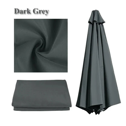 Universal Replacement Patio Umbrella Canopy – Waterproof Sunshade Cover for Garden Parasol (2m/2.5m/2.7m/3m, 6 & 8 Ribs)