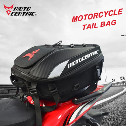 MOTOCENTRIC Waterproof Motorcycle Back Seat Bag - Multifunctional Tail Bag, Rear Seat Helmet Bag, Moto Rider Backpack