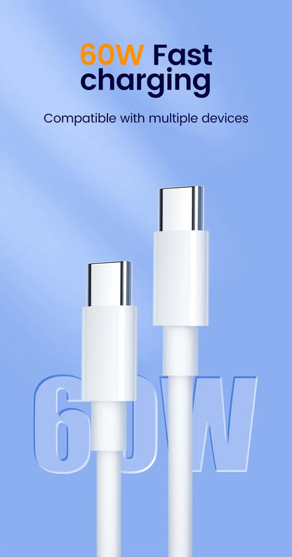 30cm USB-C to USB-C Fast Charging Cable – Compatible with iPhone 15, Xiaomi, Samsung, Huawei & Power Banks