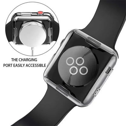 Soft TPU Full Case Screen Protector for Apple Watch Series 2-10 & SE/Ultra – 41mm-49mm iWatch Cover