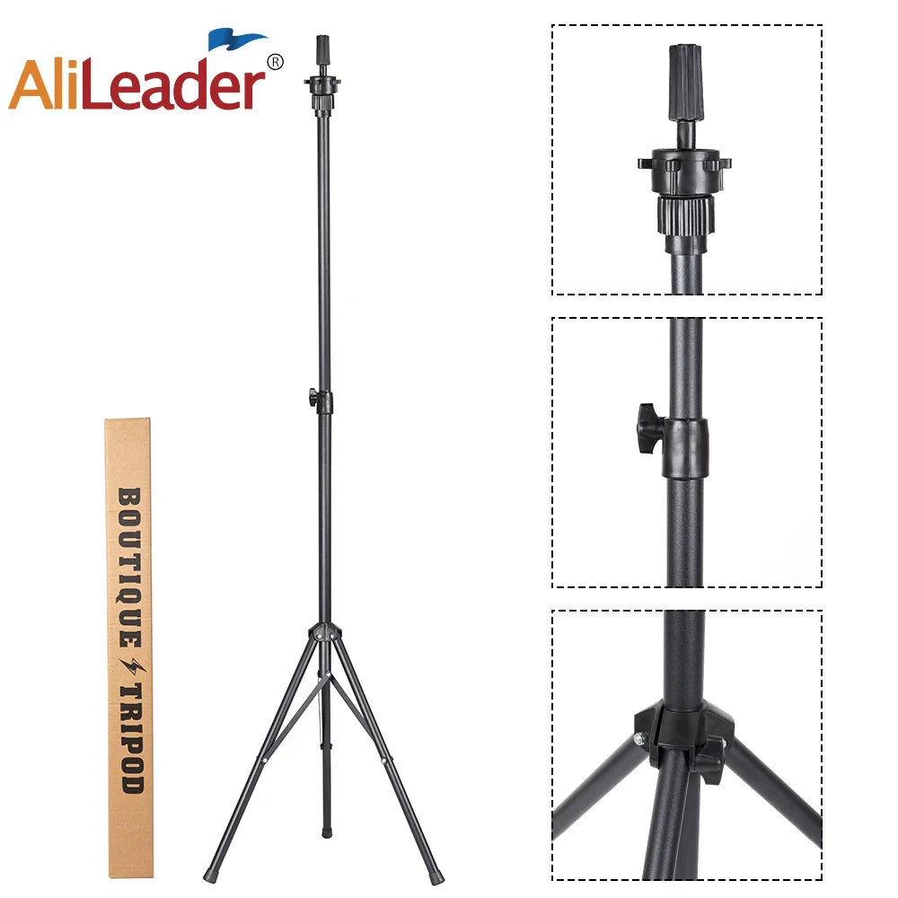 Multifunction Wig Stand — 3-Holder Tripod for Mannequin Heads, Training Dolls & Canvas Blocks
