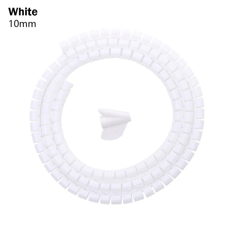 2M Spiral Cable Protector — Wire Organizer Tube for Computer Cords, Cable Management Clip, 10/16/22/28/32mm