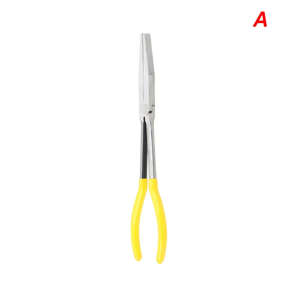 DIY Extra Long Nose Pliers – Straight & Bent Tip Mechanic Hand Tool for Car Maintenance, Spanner & Clip Removal Kit