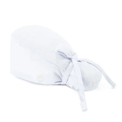 Adjustable Surgical Scrub Cap with Buttons – Ponytail Bouffant Nursing Turban Hat for Women & Men