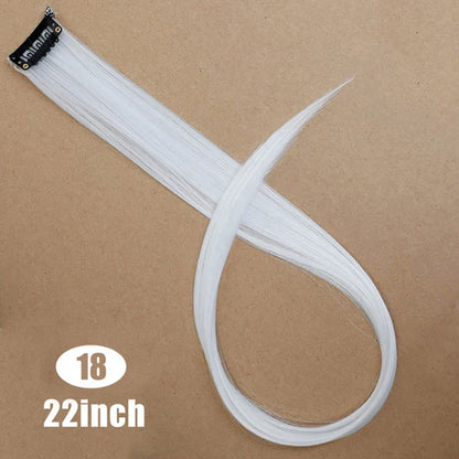 HUAYA 18" Synthetic Clip-In Colorful Curly Hair Extension – Ombre Pink Purple Red Blue Hair Piece