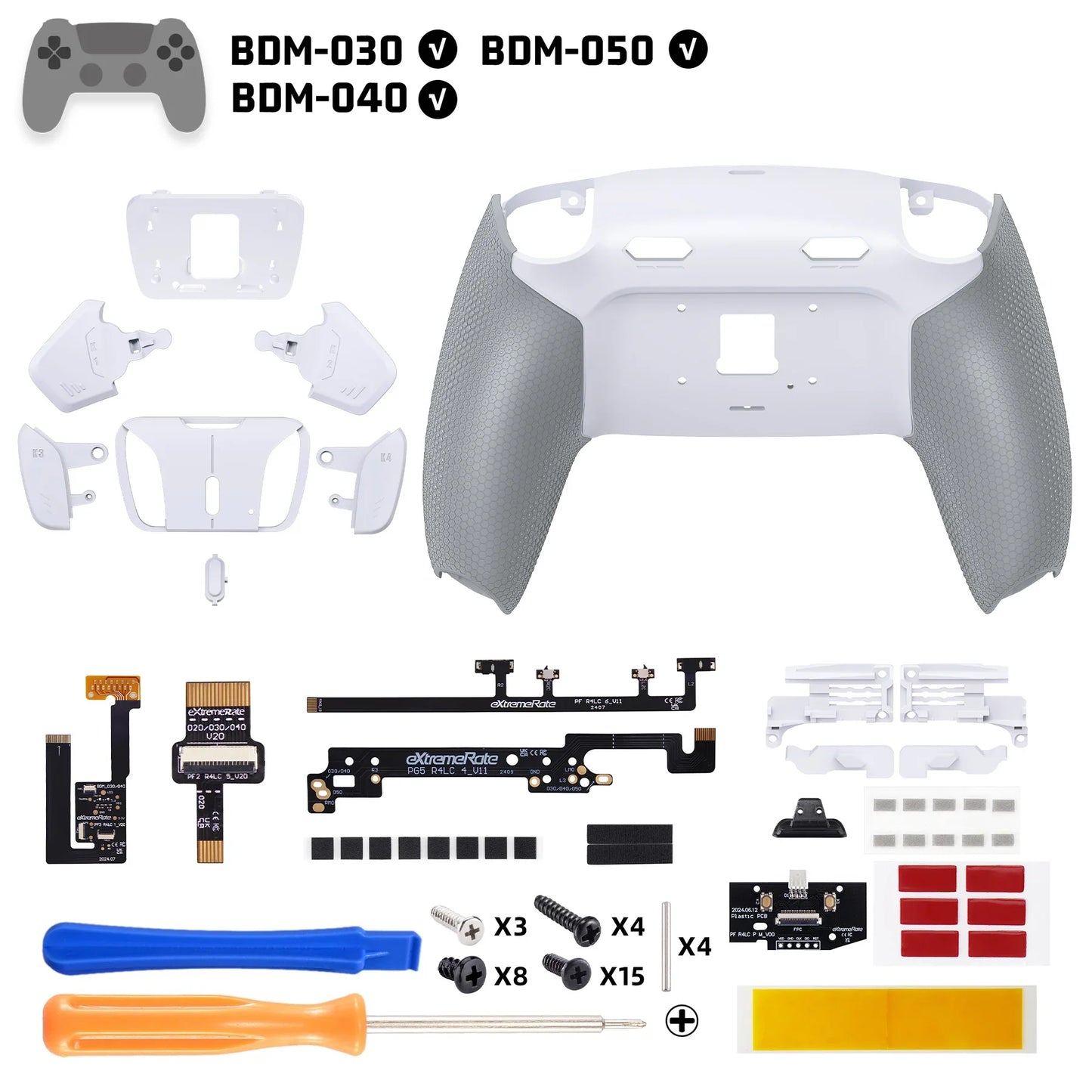 eXtremeRate RISE4 Plus MAX Back Button Kit – Remappable PS5 Controller Accessory with Clicky Trigger Stop & Rubberized Grip
