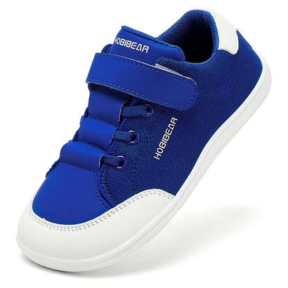 HOBIBEAR Kids Barefoot Shoes – Wide Toe Minimalist Sneakers for Boys & Girls, Lightweight Hook Loop, Mesh & Artificial Leather