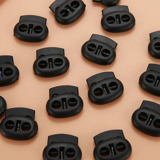 Plastic Cord Lock Stopper Toggle – Drawstring, Elastic Lanyard & Paracord Rope Clip for Bags & Garments