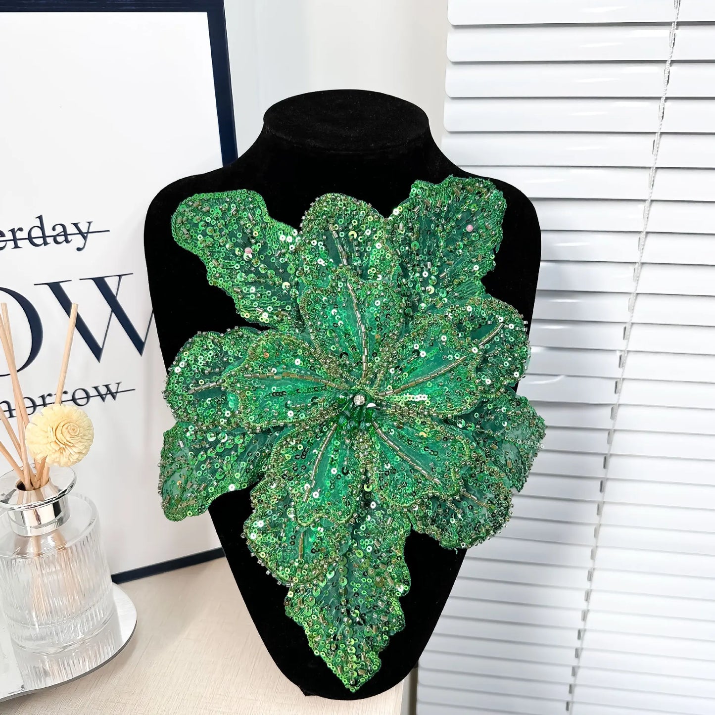 White Multi-Layer Lace Sequin 3D Flower Patch – DIY Clothing Decorative Applique