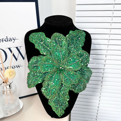 White Multi-Layer Lace Sequin 3D Flower Patch – DIY Clothing Decorative Applique